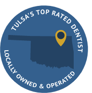 Tulsa's top rated dentist locally owned and operated badge